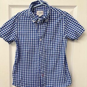 Crewcuts Blue and White Checkered Casual Shirt